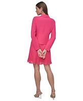 Dkny Petite Notch-Neck Pleat-Skirt Blazer Dress