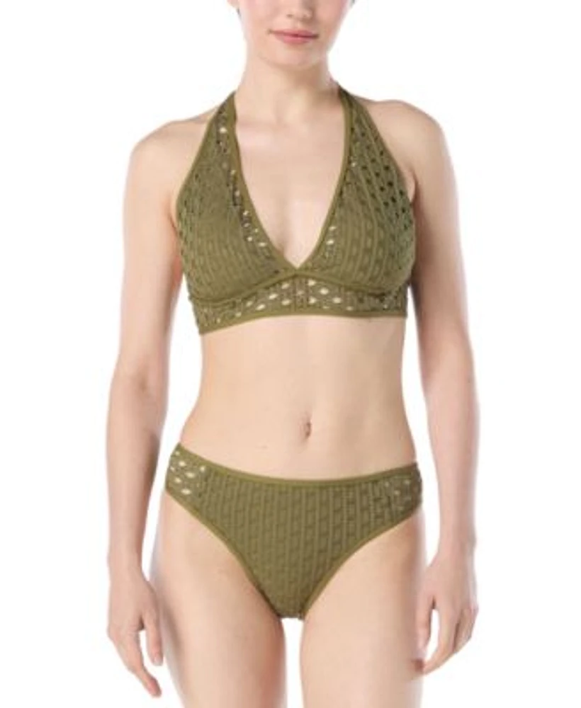 Carmen Marc Valvo Womens Crochet Bikini Top Bottoms