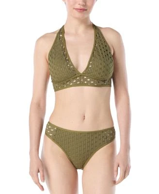 Carmen Marc Valvo Womens Crochet Bikini Top Bottoms