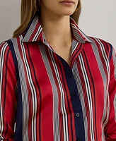 Lauren Ralph Petite Classic-Fit Striped Charmeuse Shirt