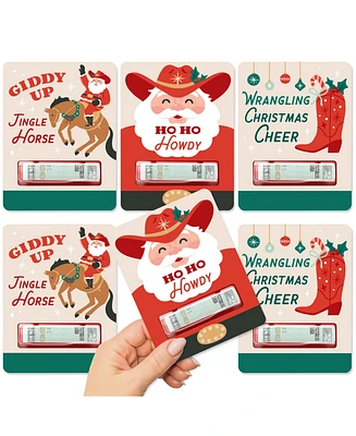 Big Dot of Happiness Christmas Cowboy - Diy Assorted Cash Holder Gift - Funny Money Cards - Set of 6