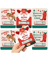 Big Dot of Happiness Christmas Cowboy - Diy Assorted Cash Holder Gift - Funny Money Cards - Set of 6