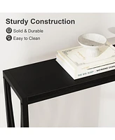 gaomon Console Table, 2-Tier Entryway Table with Storage, Narrow Sofa Table with V Design, 43" Industrial Console Table