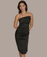 Donna Karan New York Women's Asymmetric-Neck Strapless Dress