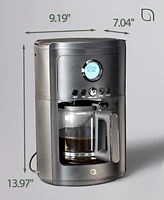 Willow Kitchen 12 Cup Coffee Maker – Programmable Brewing Options with Timer, Beautiful Design, Glass Pot