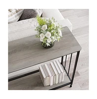 gaomon Console Table, Sofa Tables Narrow Entryway Table with Wood Shelf and Metal Frame