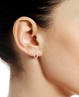 Emerald (1/2 ct. t.w.) & Diamond (1/10 Pear Drop Earrings 14k Gold (Also Ruby Sapphire)