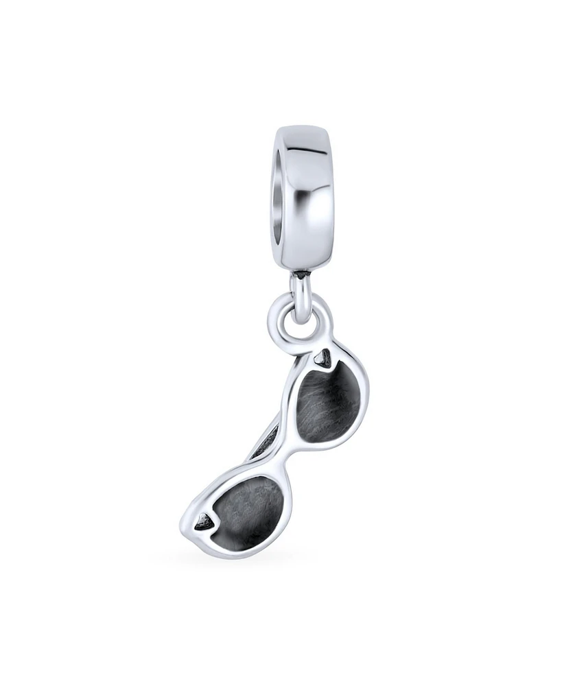 Bling Jewelry Black Movie Star Sunglasses Glass Charm Bead Bracelets