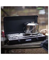 Primus Kinjia Compact, Portable 2-Burner Camping Stove, Perfect for Overlanding and Camping, Lightweight and Easy to Clean