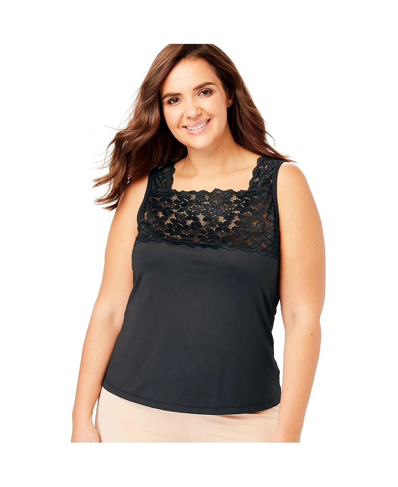 Comfort Choice Plus Silky Lace-Trimmed Camisole