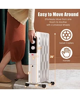 Sugift 1500W Oil Filled Portable Radiator Space Heater with Adjustable Thermostat