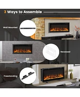 Sugift Electric Fireplace in-Wall Recessed with Remote Control and Adjustable Color and Brightness-36 inches