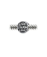 Bling Jewelry Live Laugh Love Mantra Charm Bead Sterling Silver Bracelet