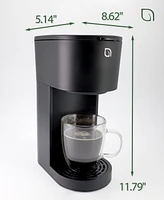 Willow Kitchen Compact Single Serve Coffee Maker - Compatible with K-Cup Pods Ground