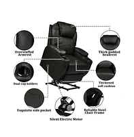 Slickblue Massage and Heat Leather Recliner Electric Power Lift Chair for Elderly Comfort