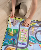 Melissa and Doug Race Track Floor Puzzle and Play Set