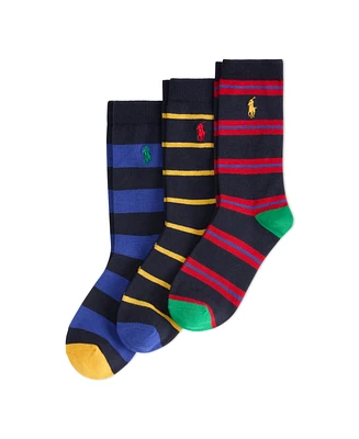 Polo Ralph Lauren Little Boys Multi Stripe Socks, 3-Pack