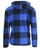 Galaxy By Harvic Men's Modern Fit Heavyweight Polar Fleece Plaid Hoodie with Sherpa Lining