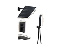 Casainc 10 Inch 3 Function Rainfall Shower System with Tilt Shower Head and Waterfall Tub Spout