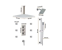 Casainc 4 Function Single Handle Thermostatic Shower Faucet Body Spray