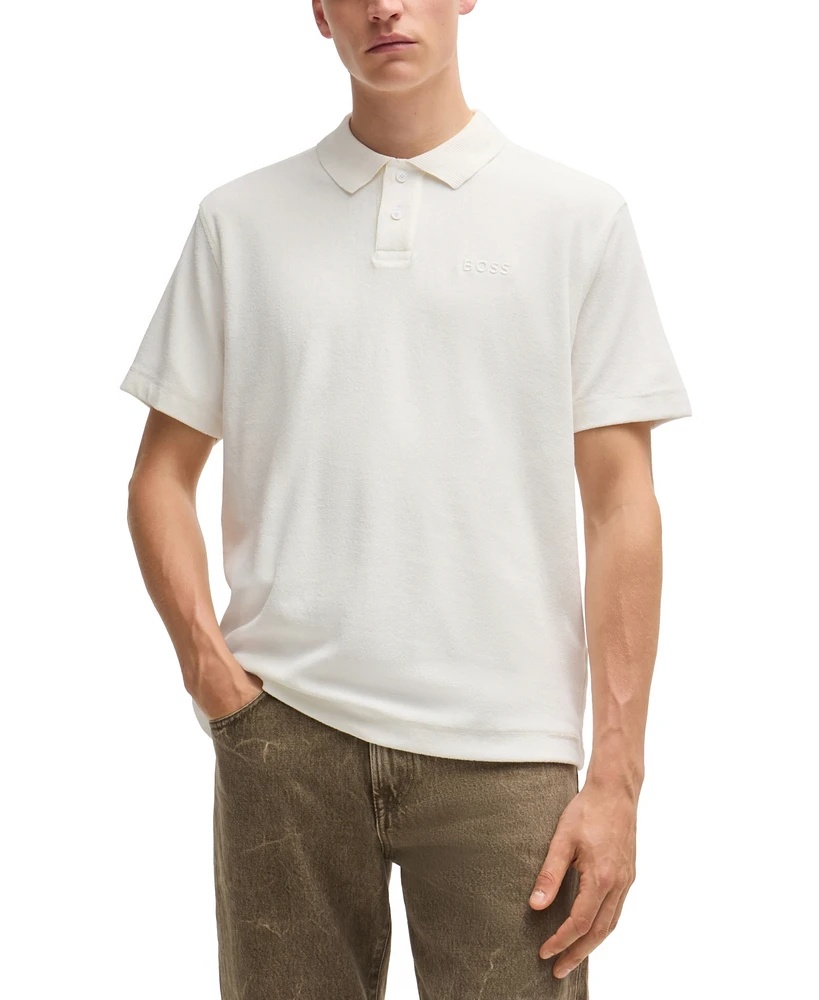 Boss by Hugo Boss Men's Mixed-Technique Logo Polo