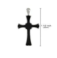 Sterling Silver Black Cross Cremation Pendant with 18 inch Necklace