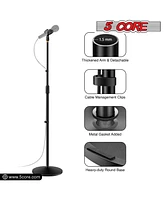 5 Core Mic Stand Pair Round Base Height Adjustable Universal Microphone Mount Stands - Ms Rbl 2PCS