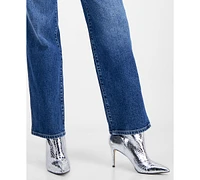 Guess Women's Daisy Rhinestone-Trim Straight-Leg Jeans