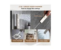 36 Inch Led & Music Rainfall Thermostatic Shower System with Slide Bar and 2-in-1 Handheld