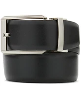 Perry Ellis Portfolio Men's Silver-Tone Reversible Belt