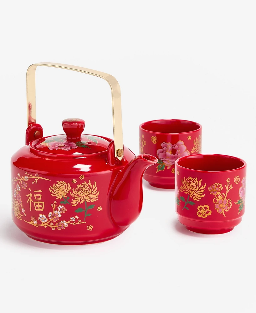 Lunar New Year Ceramic Tea Pot & Cups Set, Exclusively at Macy's