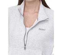 Dkny Sport Women's Studded-Logo Half-Zip Sweatshirt