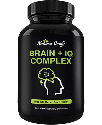 Nature's Craft Nootropic Memory Supplement for Brain Support + Iq, Memory Pills for Brain Boost & Natural Energy Booster Vitamin B12 Supplement, Natur
