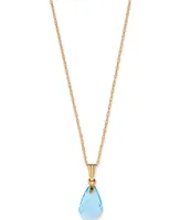 Blue Topaz Briolette 18" Pendant Necklace (4 ct. t.w.) 14k Gold (Also Peridot & Citrine)