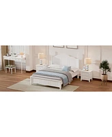 Slickblue Full Size Wood Platform Bed Frame Retro Style Platform Bed with Wooden Slat Support