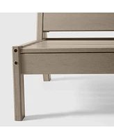 WestinTrends Outdoor Hdpe Deep Seating Modular Armless Patio Weathered Wood Chair with Cushions
