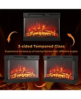 Sugift 24 Inches 3-Sided Glass Electric Fireplace Heater with Remote Control