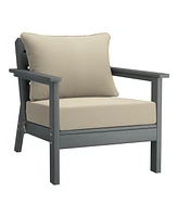 WestinTrends Outdoor Modern Hdpe Patio Club Chairs with Deep Seat Cushions (Set of 2
