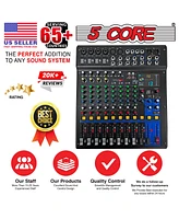 5 Core Audio Dj Mixer 12 Channel Sound Board Console w 99 Dsp Effect 48V Phantom Power