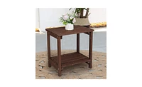 Slickblue Rectangular Wood Side Table For Indoor & Outdoor