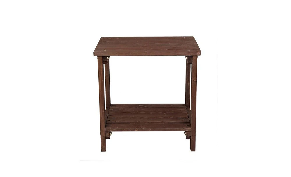 Slickblue Rectangular Wood Side Table For Indoor & Outdoor