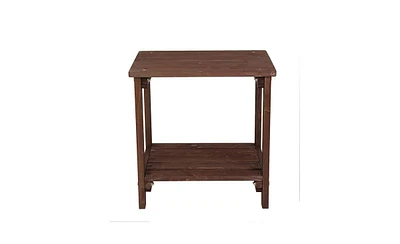 Slickblue Rectangular Wood Side Table For Indoor & Outdoor