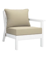 WestinTrends Outdoor Patio Hdpe White Sectional Sofa with Cushions