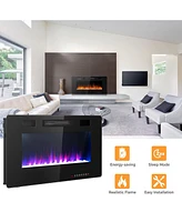 Sugift 36 Inch Ultra Thin Wall Mounted Electric Fireplace