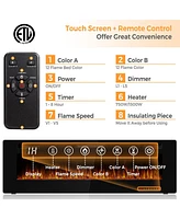 Sugift 60 Inch Ultra Thin Electric Fireplace with 2 Heat Settings