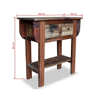 Console Table Mixed Recycled Wood 31.5"x13.8"x31.5"