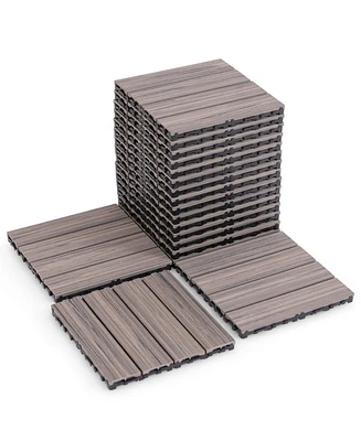 Costway Pcs Interlocking Deck Tiles Anti-slip Floor Tiles for Poolside All Weather