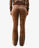 True Religion Women's Leopard Velour Bootcut Pants