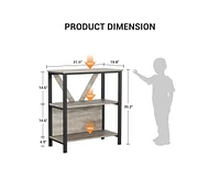 gaomon 3 Tier Bookshelf with Led Lights, Bookcase with Open Display Shelves