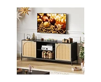 gaomon Tv Stand for 75 inch Tv, Entertainment Center with Storage, 65 Inch Tv Console Table with Metal Legs